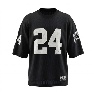 เสื้อฟุตบอลตาข่ายสีน้ำเงินหมายเลข 24 พิมพ์ลายดิจิตอล คอวี แขนสั้น ระบายอากาศได้ดี เหมาะสำหรับฤดูร้อน เสื้อผ้าผู้ใหญ่แบบยูนิเซ็กส์ - Product Image 2