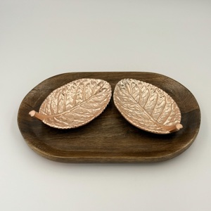 Bol à fruits secs en bois de feuille fait à la main, respectueux de l'environnement, avec plateau, bols décoratifs pour fruits secs, accessoires pour la maison - Product Image 4