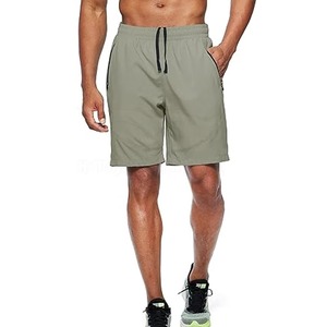 Pantalones cortos deportivos atléticos de calle alta para hombre cintura elástica transpirable de punto personalizable servicio OEM colores sólidos al por mayor 2025 - Product Image 5