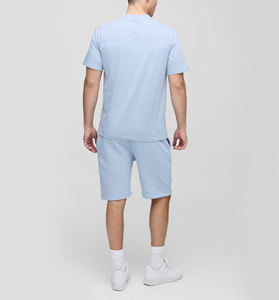 Conjunto de camiseta y pantalones cortos de verano para hombre, conjunto de 2 piezas, camiseta informal con pantalones cortos, ropa informal de algodón transpirable, venta al por mayor OEM - Product Image 3