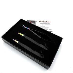 Ensemble de micro-pincettes chirurgicales à pointe arc-en-ciel de précision, kit d'instruments professionnels en acier inoxydable pour une isolation et un contrôle précis, poignée mate - Product Image 4