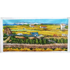 27x70 pollici dipinti a olio 100% campo classico dipinto a mano in cristallo astratto paesaggio marino materiale arte della parete per la decorazione del soggiorno - Product Image 2