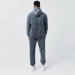 Nouveau style de sweat et pantalon de survêtement d'hiver en détresse délavé à l'acide de qualité supérieure pour hommes à bas prix survêtement unisexe respirant - Product Image 2