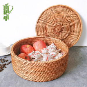 ตะกร้าหวายทำด้วยมือพร้อมฝาหวายผลิตภัณฑ์ใหม่สำหรับเก็บอาหารและภาชนะหัตถกรรมเวียดนาม - Product Image 2