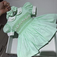 Robe de soirée pour fillette Jiefute OEM/ODM, style héritage espagnol, vert menthe, brodée main, avec bandeau, pour boutique de vêtements pour tout-petits