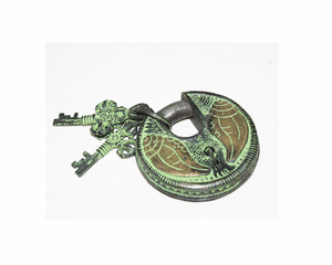 Heavy Duty Brass Padlock Small Luggage Safety Waterproof <b>Lock</b> with Master Key Engraved Shankh Black Brass Padlock - Product Image 1