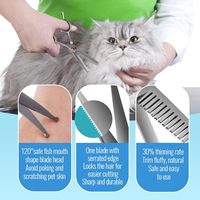 Ciseaux de toilettage pour chiens de 4.5 pouces en acier inoxydable pour le toilettage et l'amincissement des chiens 2pcs ciseaux pour animaux de compagnie