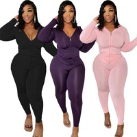 Ensemble de 2 pièces de vêtements pour femmes de grande taille vêtements de détente skinny surdimensionnés à manches longues et à épaules tombantes sweats à capuche vierges avec pantalons de jogging