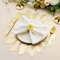 Sets de table dorés en vinyle pressé métallisé, faciles à nettoyer, isolants thermiques, pour salle à manger, cuisine, mariage
