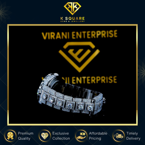 Quartz de conception à la mode de luxe de haute qualité automatique pour montre analogique en acier inoxydable Moissanite Diamond Band pour unisexe - Product Image 6