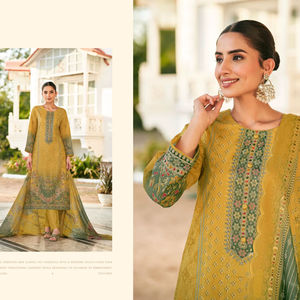 Tissu en popeline de coton 100% imprimé numérique floral, tissé doux, Liberty Tana Lawn, pour vêtements de femmes, salwar, fête et mariage - Product Image 1