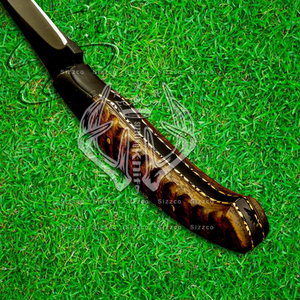 Cuchillo de cocina de acero D2 con revestimiento de polvo negro personalizado, alta calidad, mango de madera, envoltura de cuero, corte suave - Product Image 4