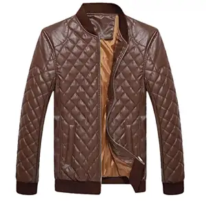Мужская кожаная куртка высокого качества с модным дизайном