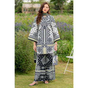 Ensemble de costume 3 pièces imprimé Khaddar pour femmes JAZMIN, comprenant un dupatta et un pantalon - BIC-2626 - Product Image 1