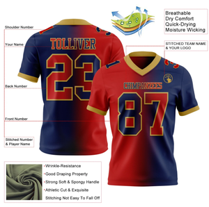 Camiseta de fútbol americano bordada con el nombre del número del equipo personalizado impreso de alta calidad Buker - Product Image 2