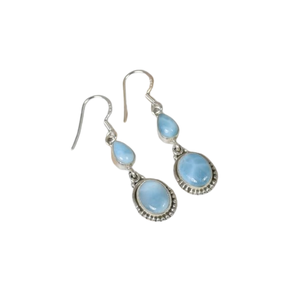 High Quality Dangle <b>Earrings</b> Jewelry for Women and Girls Fine Collection for Gifts Larimar Gemstone 925 <b>Solid</b> Sterling <b>Silver</b> - Product Image 1