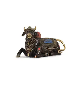 Bell metal Seat Nandi , Dhokra Art , Brass Item