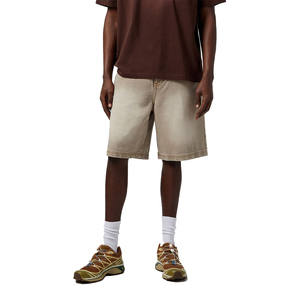 Beige Wash Casual Denim <b>Shorts</b> for <b>Men</b> Custom Neutral Tone Clean Streetwear Mid Thigh Length Jorts Summer Fashion OEM Supplier - Product Image 1