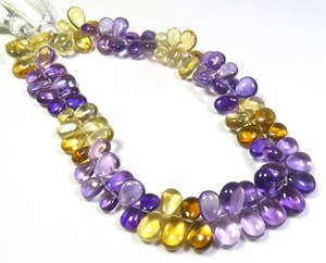 Precio de fábrica, venta al por mayor, lote de cuentas de pera citrino amatista púrpura Natural, 6-10mm, piedras preciosas sueltas lisas, 9 "hebras" - Product Image 1