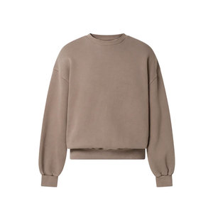 Sudadera de cuello redondo de manga extra larga para hombre, sudadera cálida sin forro de peso pesado de manga larga de algodón polar para invierno - Product Image 1
