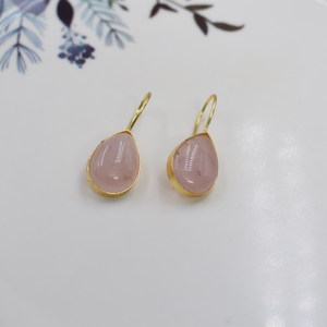 ต่างหูห้อยทำด้วยมือวัสดุทองเหลืองชุบทองต่างหูหินรูปลูกแพร์ต่างหูเครื่องประดับอินเดียสำหรับผู้หญิงขายส่ง - Product Image 1