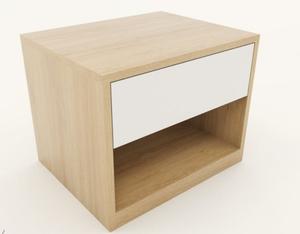 Mesita de noche de madera maciza OEM | Mesita de noche con cajones para proyectos de hostelería e interiores - Product Image 2