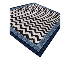 Alhambra - Alfombras de lana de tejido plano en gris y negro, ADWL-13228, con diseño de chevrón, rayas y rectángulos, para el hogar, pasillo, dormitorio, habitación, junto a la cama - Product Image 2