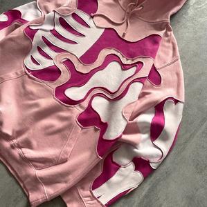 Sudaderas con capucha personalizadas con parche de logotipo bordado de trabajo ropa de calle de gran tamaño sudadera con lavado ácido al por mayor - Product Image 3