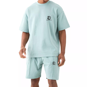 Breathable Men T Shirt and <b>Short</b> Sets Summer Fashion <b>Short</b> Sleeve T Shirts Custom Fabric Casual High Quality Solid Colour - Product Image 1