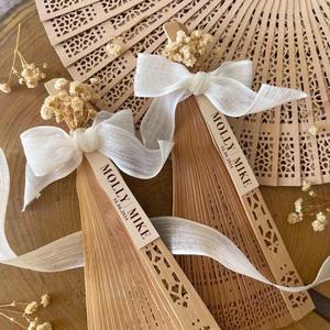 Abanico de Mano de Papel de Bambú Personalizado para Regalo de Boda, Abanico Plegable Personalizado Ecológico - Product Image 4
