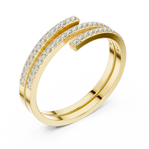 Bagues de mariée indiennes 18 carats en or avec CZ et moissanite - Product Image 5