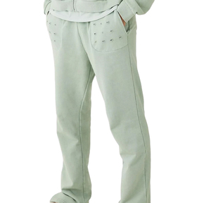 Survêtement personnalisé en coton de haute qualité pour hommes, pull à capuche à motif solide et pantalon de jogging, ensemble vieilli pour l'hiver - Product Image 3