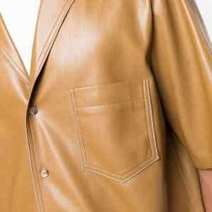 เสื้อหนังแท้สำหรับผู้ชายเสื้อเชิ้ตหนังคุณภาพสูงติดกระดุมสำหรับหนังแกะ - Product Image 4