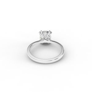 IGI Certified Oval Cut Lab Grown Diamond Solitaire Engagement & Wedding <b>Ring</b> in Solid 925 Sterling Silver - Product Image 4