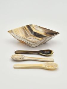 Juego de cuchara de cuerno natural decorativa con patrón único ideal para espacios de cocina y comedor artesanales hechos a mano - Product Image 6