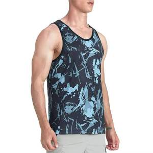 Débardeur de sublimation pour homme à prix abordable, extensible, sans couture, col rond, compression, impression par transfert - Product Image 1