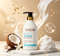 GATASE Shampooing Premium Bio Sans Silicone Coco Vanille Anti-Frisottis Hydratant Fortifiant Réparateur Capillaire Volumisant