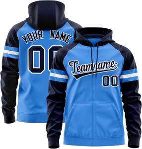 เสื้อฮู้ดซิปแบบกำหนดเองสำหรับเยาวชนและผู้ใหญ่ผ้าฝ้ายพิมพ์ลายทีม100% - Product Image 1