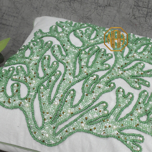Handmade Trắng Màu Xanh Lá Cây Đính Cườm Gối Bìa San Hô Mô Hình Bông Đệm Trường Hợp Sang Trọng Sofa Giọng Nhà Máy Tùy Chỉnh Xuất Khẩu Bán Buôn - Product Image 4