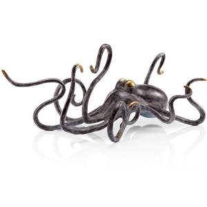 Sculpture de pieuvre en aluminium de luxe pour la maison, design métallique sculptural haut de gamme pour la décoration intérieure nautique haut de gamme - Product Image 2