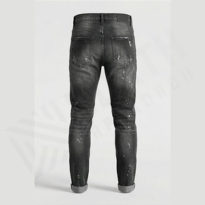 Pantalones Vaqueros de Mezclilla Elásticos Rotos para Hombre, Corte Ajustado, Color, Talla y Logotipo Personalizables, Jeans Duraderos, Venta al por Mayor, Alta Calidad - Product Image 2