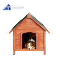 Maison pour animaux de compagnie en bois avec station d'alimentation et rangement, abri extérieur moderne et écologique pour chiens de taille moyenne, fabriqué au Vietnam