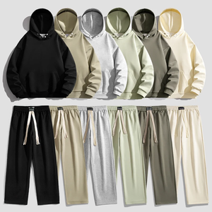 Conjunto Deportivo Informal de 2 Piezas Unisex para Correr, Conjunto Deportivo Informal Cómodo de Color Sólido, Sudadera con Capucha y Pantalones - Product Image 5