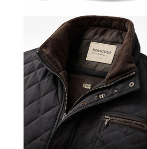 Chaqueta Acolchada Premium para Hombre, Abrigo Aislante Ligero con Cuello Alto y Cremallera Frontal, para Invierno, Casual, para Exteriores, con Costuras en Diamante - Product Image 5