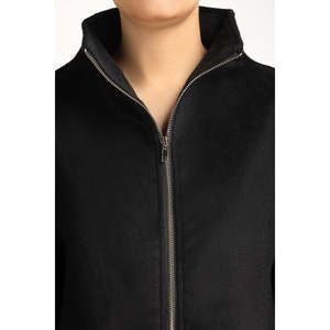 เสื้อแจ็คเก็ตผู้หญิงคอตั้ง ผ้าหนังแกะสังเคราะห์ ระบายอากาศได้ดี ไซส์ใหญ่พิเศษ WM-JKT-WS24-087 รุ่นย้อมสีพื้น สำหรับไซส์ 5XL 3XL ฤดูใบไม้ร่วง - Product Image 6