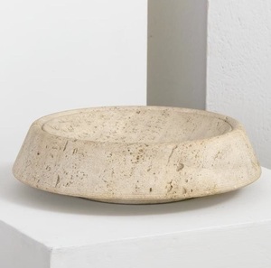 Handcrafted White <b>Marble</b> Pedestal Bowl Natural Stone Decorative Centerpiece Bowl for Dining <b>Table</b> <b>Console</b> Shelf Luxury Home Deco - Product Image 3