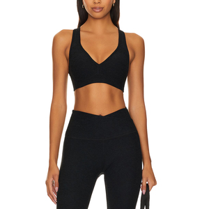 Sujetador deportivo elástico de secado rápido para mujer para correr Yoga y Fitness Medias de gimnasio transpirables con diseño de tiras de línea larga - Product Image 5