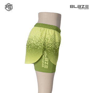 Pantalones cortos de agarre MMA cómodos de cintura alta para mujer, color y tamaño personalizados para entrenamiento físico, gimnasio, entrenamiento y correr, MOQ bajo - Product Image 2