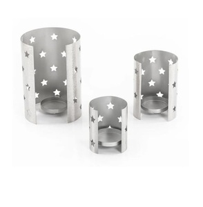 Porte-bougie votif en métal gravé à la main avec finition bicolore, vente chaude pour la décoration de mariage et de la maison - Product Image 4
