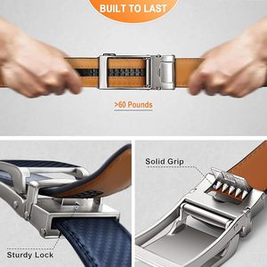 Cinturones de vestir con hebilla de trinquete con estilo de alta calidad a precios de mayorista Nuevos cinturones de cuero genuino OEM personalizados para hombres con logotipo - Product Image 4